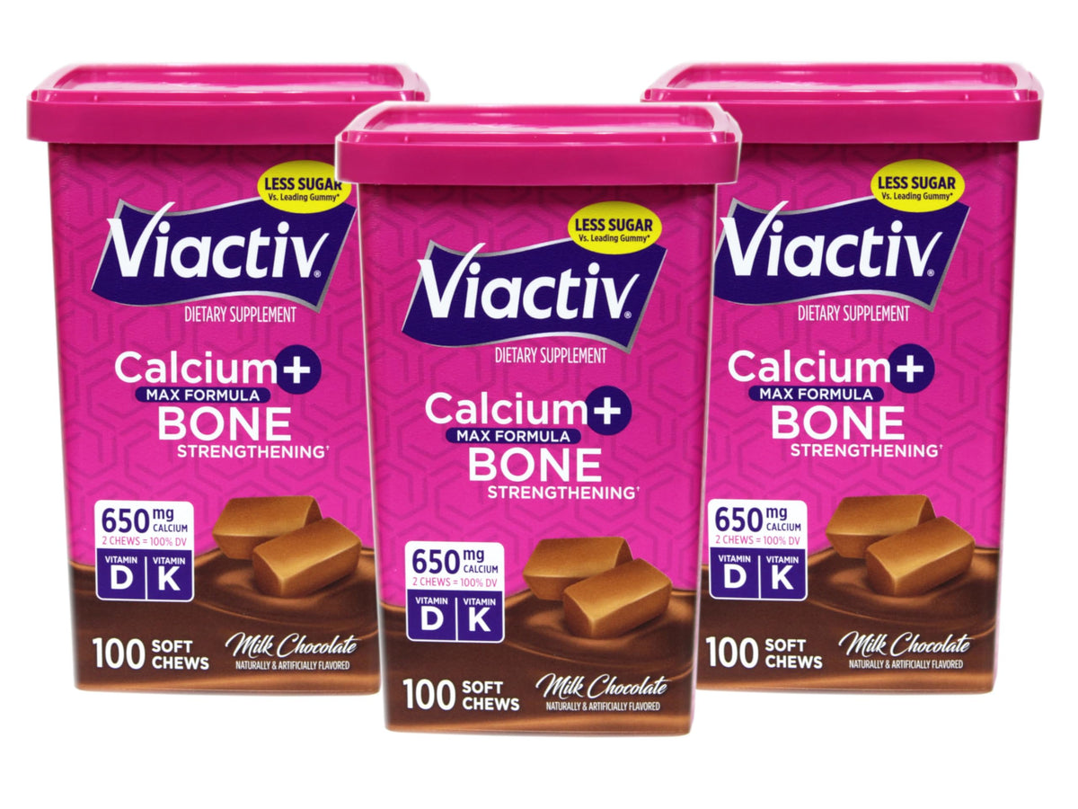 Chews Viactiv au chocolat au lait dans une main