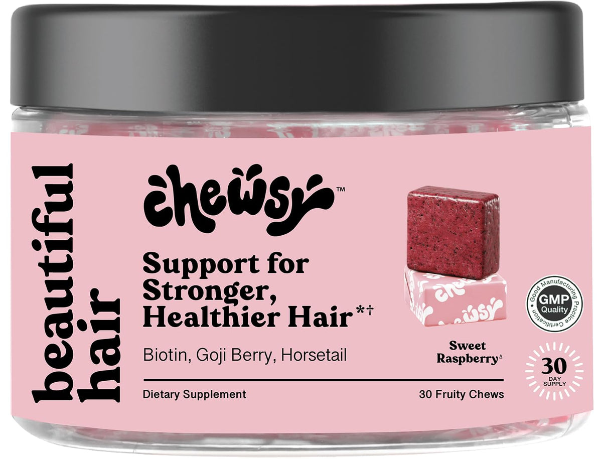 Chewsy Beautiful Hair bonbons framboise vue de face