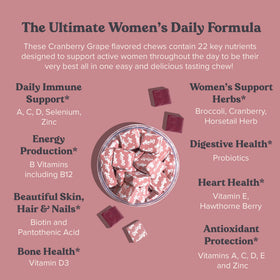 CHEWSY Multivitamines Femmes 30 Jours chews en gros plan