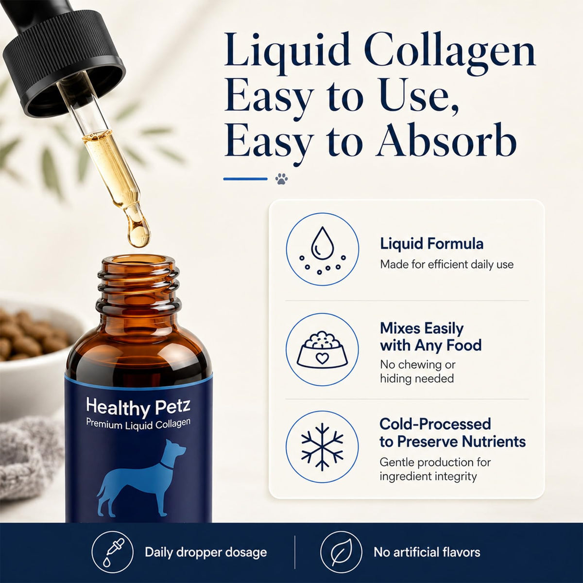 Chiens dégustant le collagène liquide HEALTHY PETZ