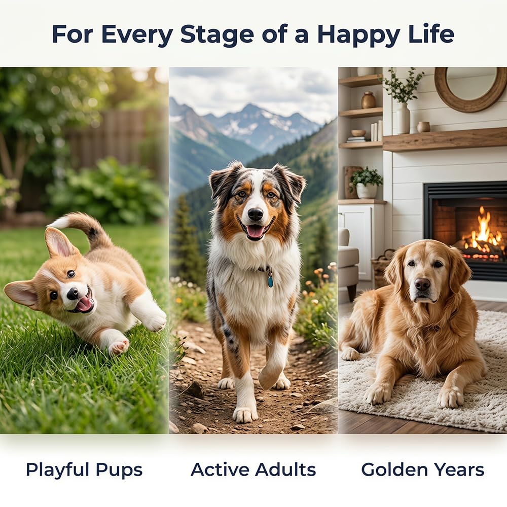 Chiens heureux dégustant le collagène liquide VERTISOOTH