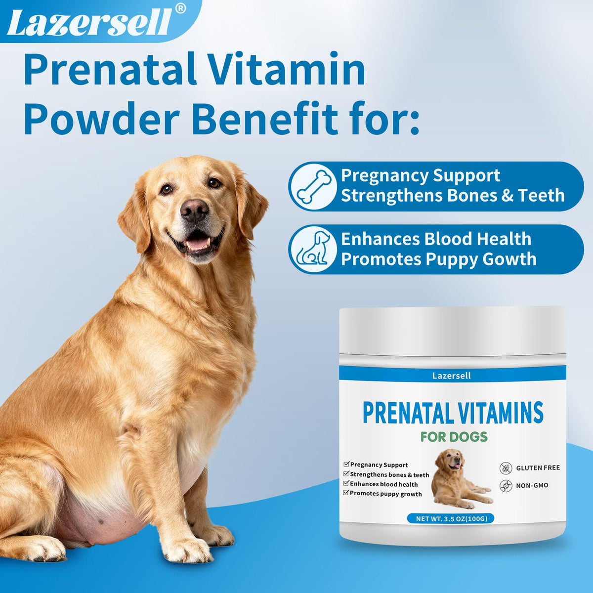 Chiens mangeant des vitamines prénatales Lazersell