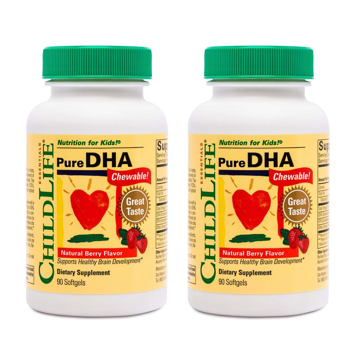 CHILDLIFE ESSENTIALS DHA Pur pour Enfants gélules à mâcher, emballage avant