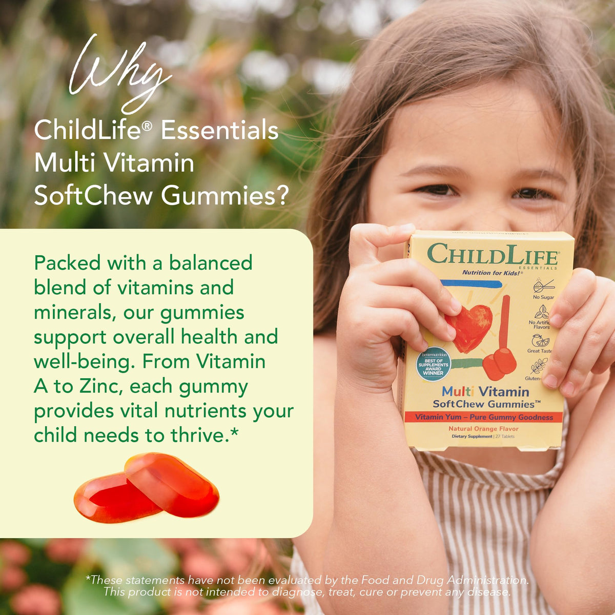 CHILDLIFE ESSENTIALS Gummies Multivitamines Orange côté