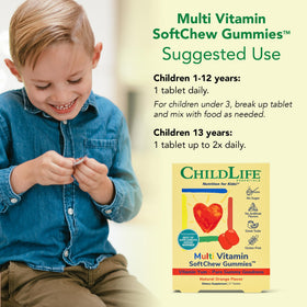 CHILDLIFE ESSENTIALS Gummies Multivitamines Orange montrant le goût