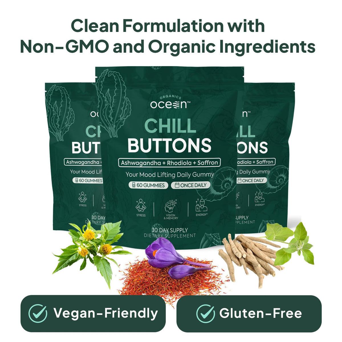 Chill Buttons Organics Ocean gélifiés avec ingrédients naturels
