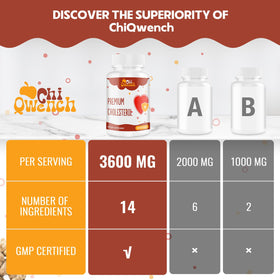 ChiQwench Compléments Alimentaires Cholestérol 14-en-1 avec fruits et légumes