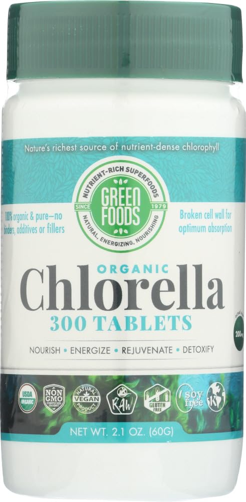 Chlorella Bio Green Foods 200 mg 300 comprimés vue de face