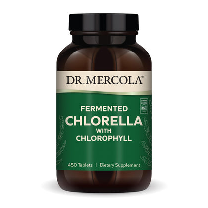 Chlorella fermentée Dr. Mercola 450 comprimés vue de face
