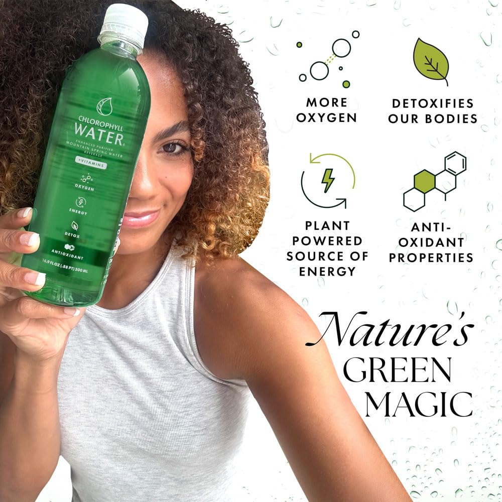 Chlorophyll Water 6-pack bouteilles avec étiquette recyclable