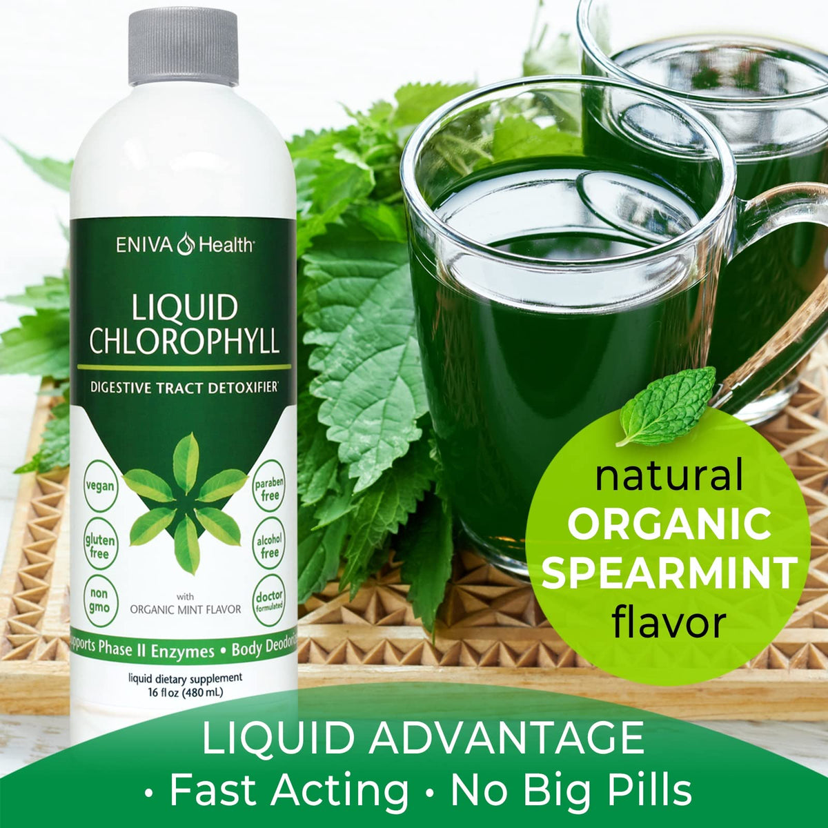 Chlorophylle Liquide Eniva sur une table