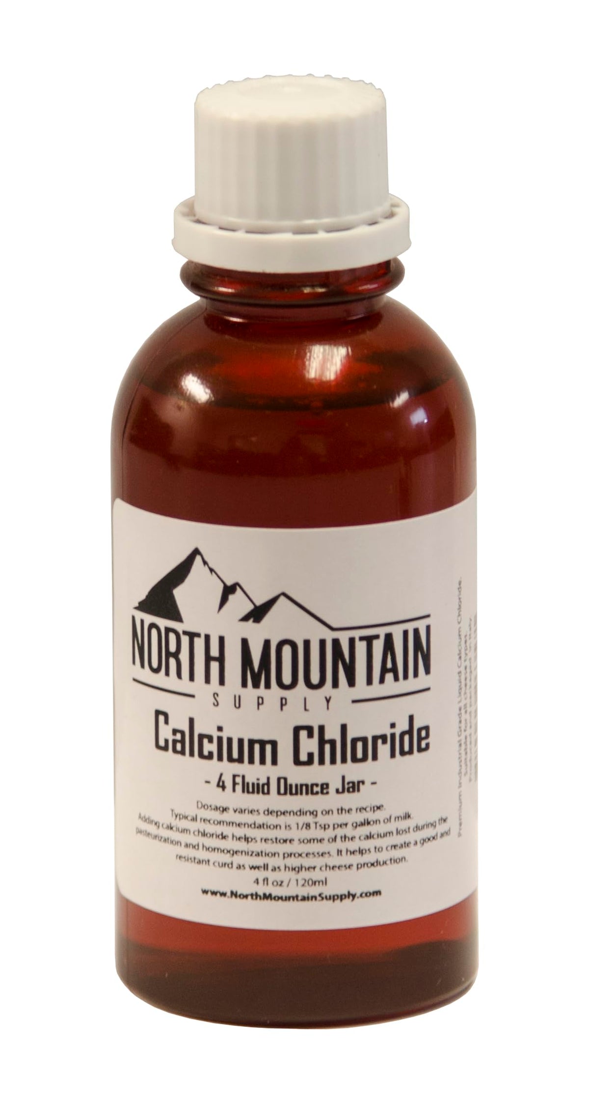 Chlorure de Calcium Liquide North Mountain 4 oz, bouteille vue avant