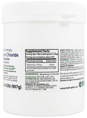 Chlorure de Magnésium Heiltropfen 1021 g - analyse des métaux lourds