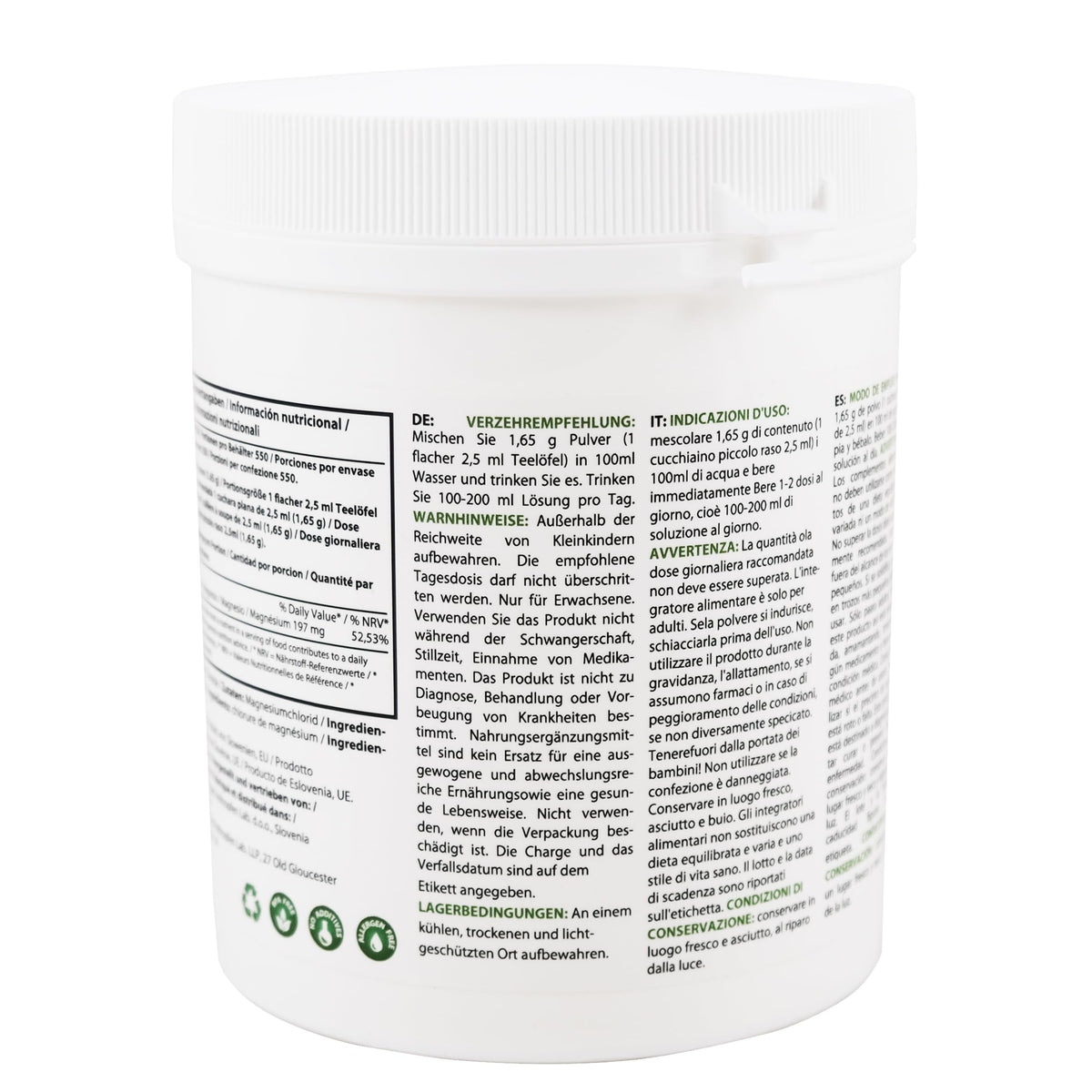 Chlorure de Magnésium Heiltropfen 1021 g - détails des ingrédients