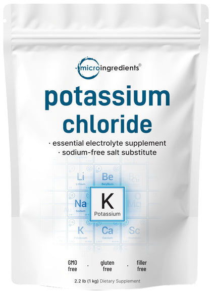 Chlorure de potassium Micro Ingredients 1021 g sachet avant