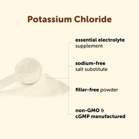 Chlorure de potassium Micro Ingredients en poudre dans un verre d'eau