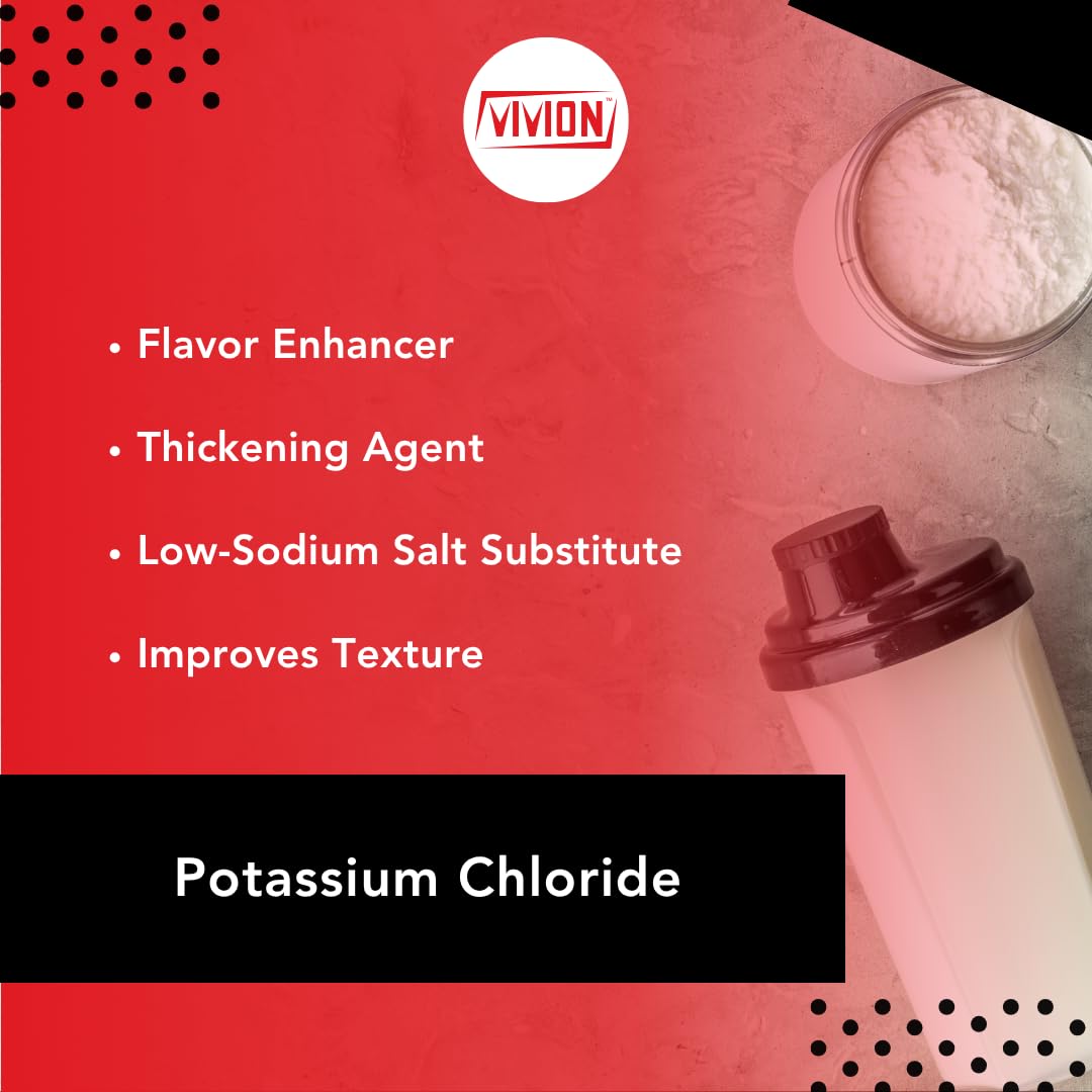 Chlorure de potassium Vivion 1000g, vue arrière de l'emballage