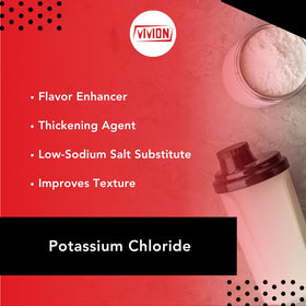 Chlorure de potassium Vivion 1000g, vue arrière de l'emballage