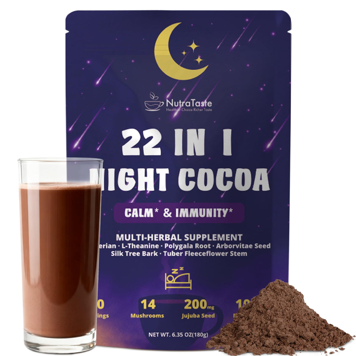 Chocolat chaud aux champignons NUTRATASTE emballage avant