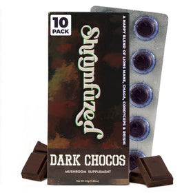 Chocolat Shrumfuzed aux champignons, vue de face