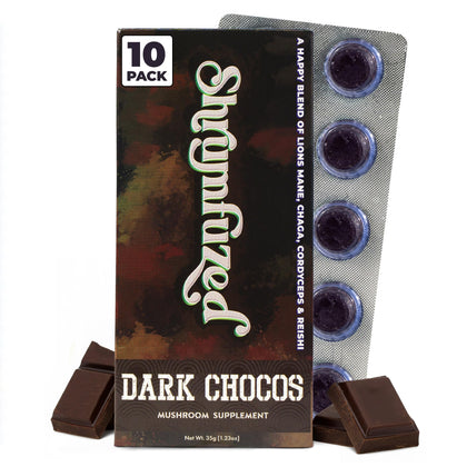 Chocolat Shrumfuzed aux champignons, vue de face