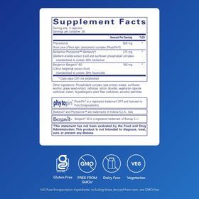 CholestePure Plus 120 capsules Pure Encapsulations vue arrière