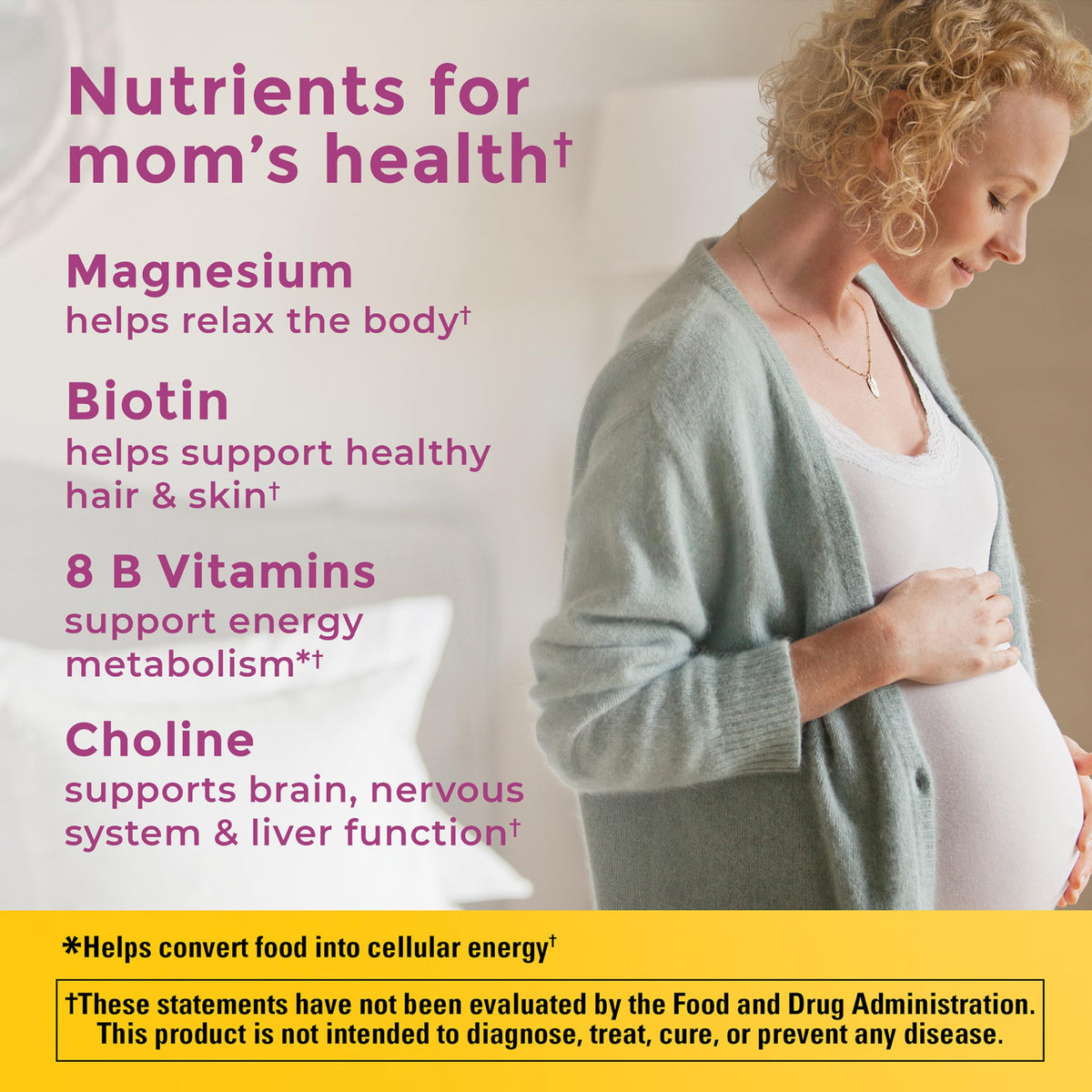 Choline capsules à côté des Vitamines Prénatales Nature Made