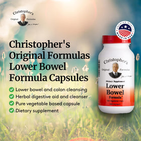 Christopher's Formule Intestinale Inférieure 100 Vcaps sur une surface en bois