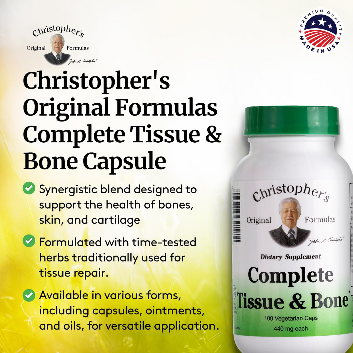 Christopher's Original Formulas Complément Alimentaire Calcium capsules sur fond blanc