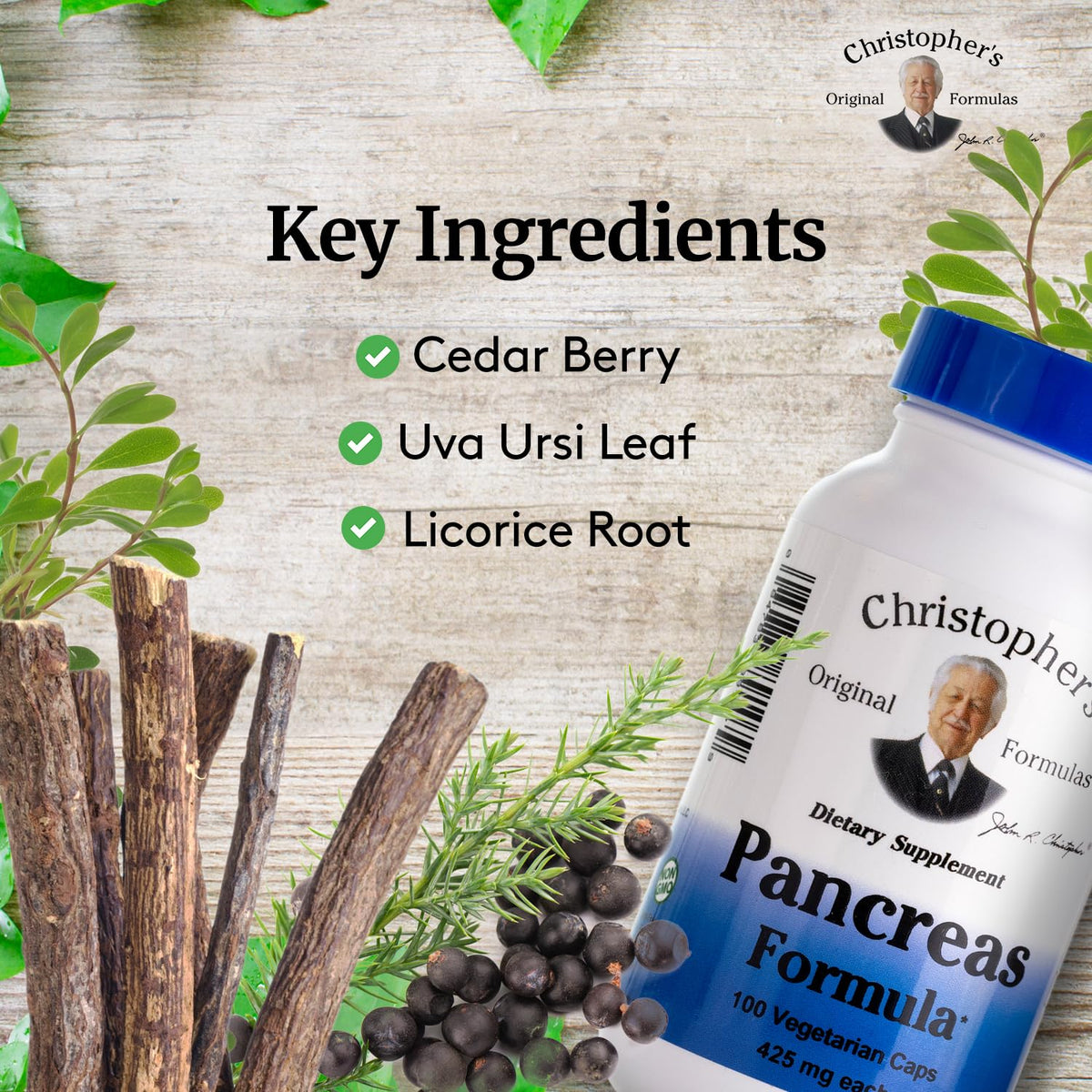 Christopher's Original Formulas Pancreas Formula bottle with capsules