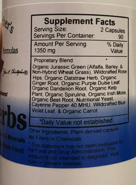 Christopher's Vitalerbs complément alimentaire 180 capsules côté