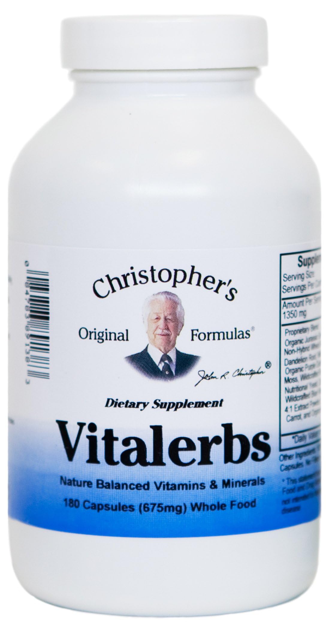 Christopher's Vitalerbs complément alimentaire 180 capsules vue avant