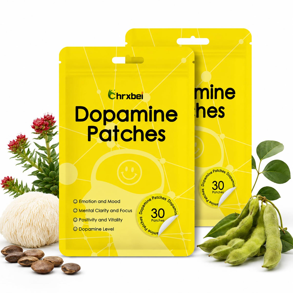 Chrxbei patch dopamine vue avant avec emballage