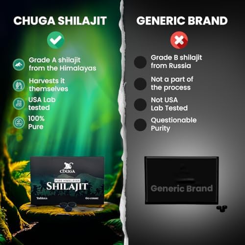 Chuga Shilajit tablette sur une surface en bois