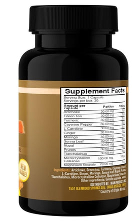 ChupaMas 60 capsules avec ingrédients sur l'étiquette
