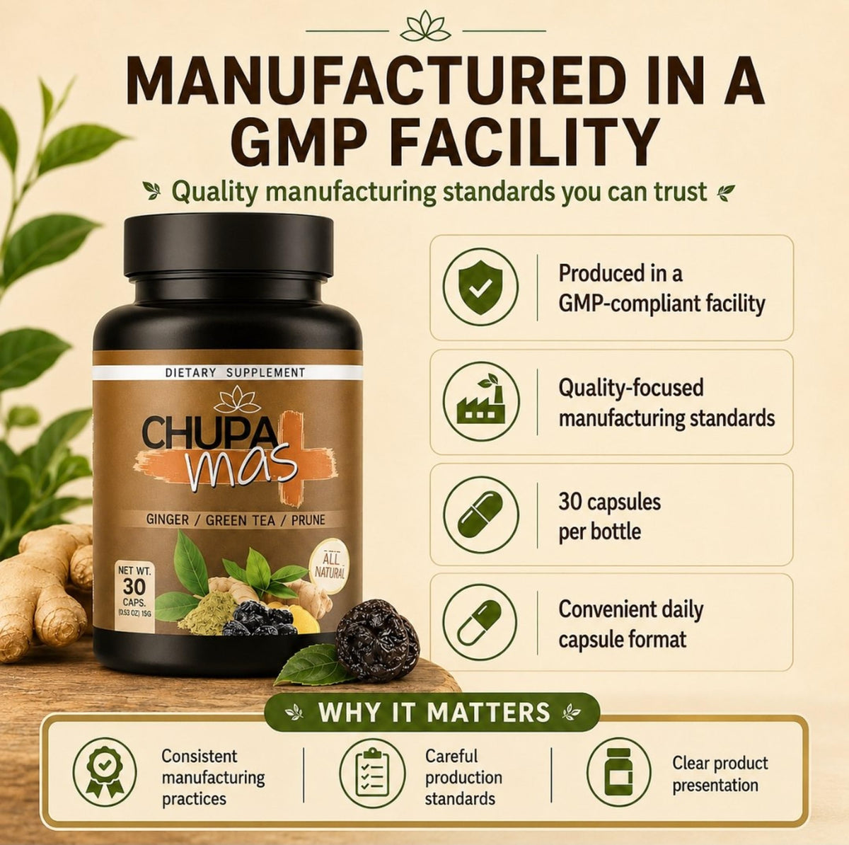ChupaMas 60 capsules en vue de profil