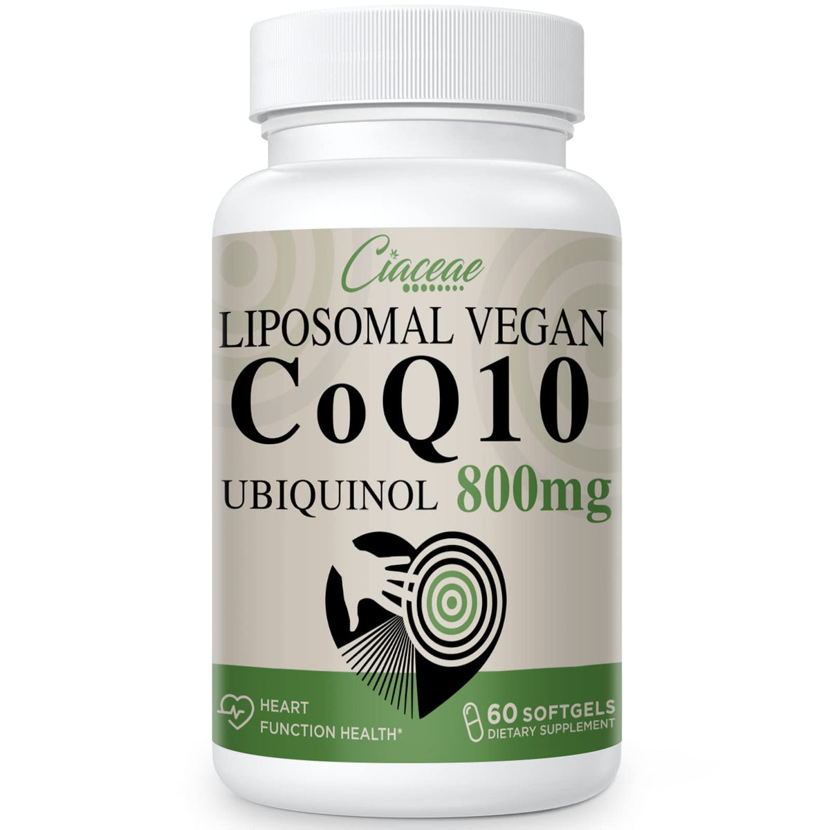 Ciaceae CoQ10 Liposomal 800mg gélules végétariennes, vue de face