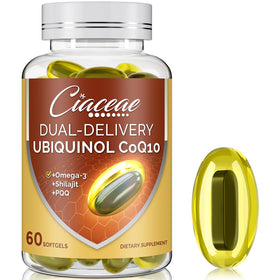 Ciaceae Ubiquinol CoQ10 600 MG Softgels avec Omega-3 et Shilajit, vue de l'emballage