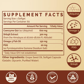 Ciaceae Ubiquinol CoQ10 600 MG Softgels, capsule unique en gros plan