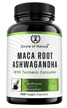 CIRCLE OF NATURE capsules de Maca et Ashwagandha 120 unités vue de face