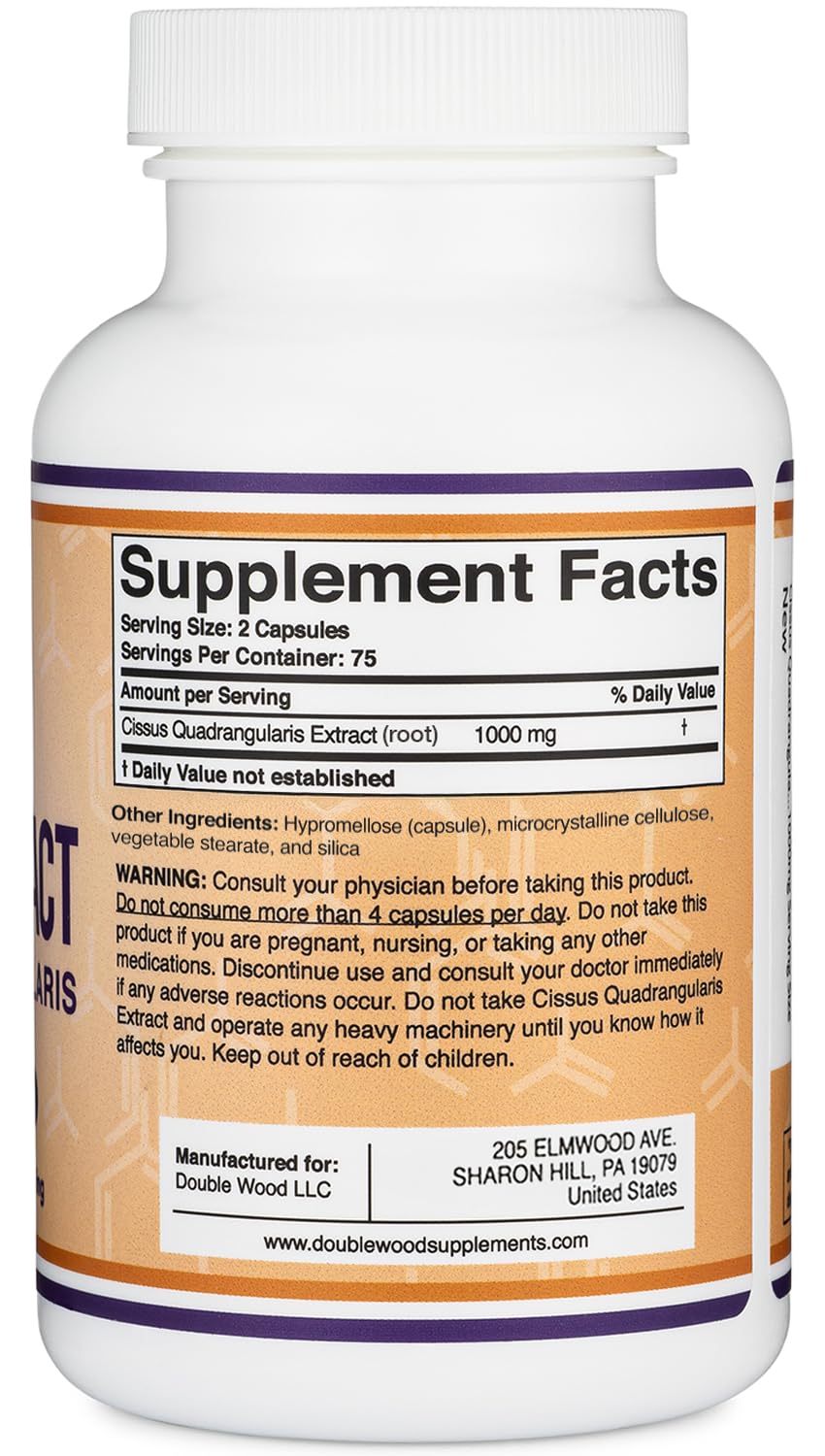 Cissus Quadrangularis 1000mg avec des ingrédients naturels en arrière-plan