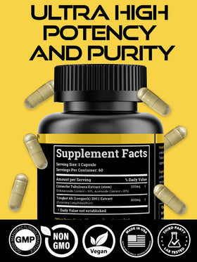 Cistanche Tubulosa 200mg & Tongkat Ali 400mg Black Forest, boîte avec étiquette