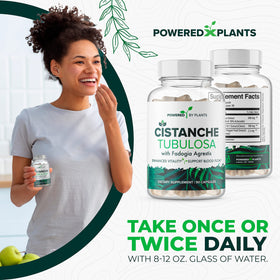 Cistanche Tubulosa et Fadogia Agrestis, capsules avec un verre d'eau