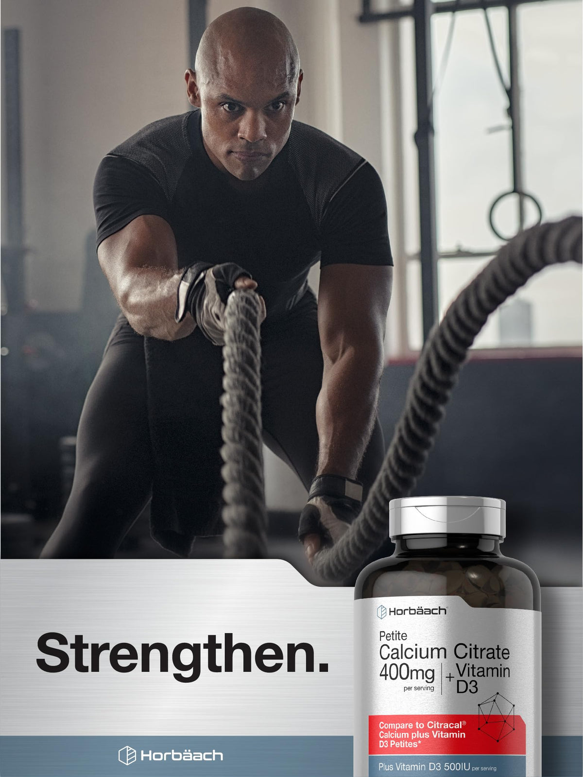 Citrate de Calcium Horbäach 400mg avec Vitamine D3 vue latérale