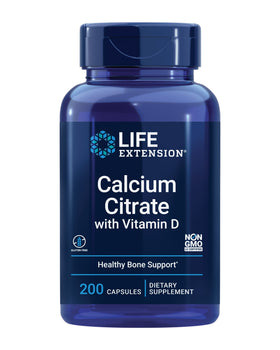 Citrate de Calcium Life Extension, boîte de 200 capsules vue de face