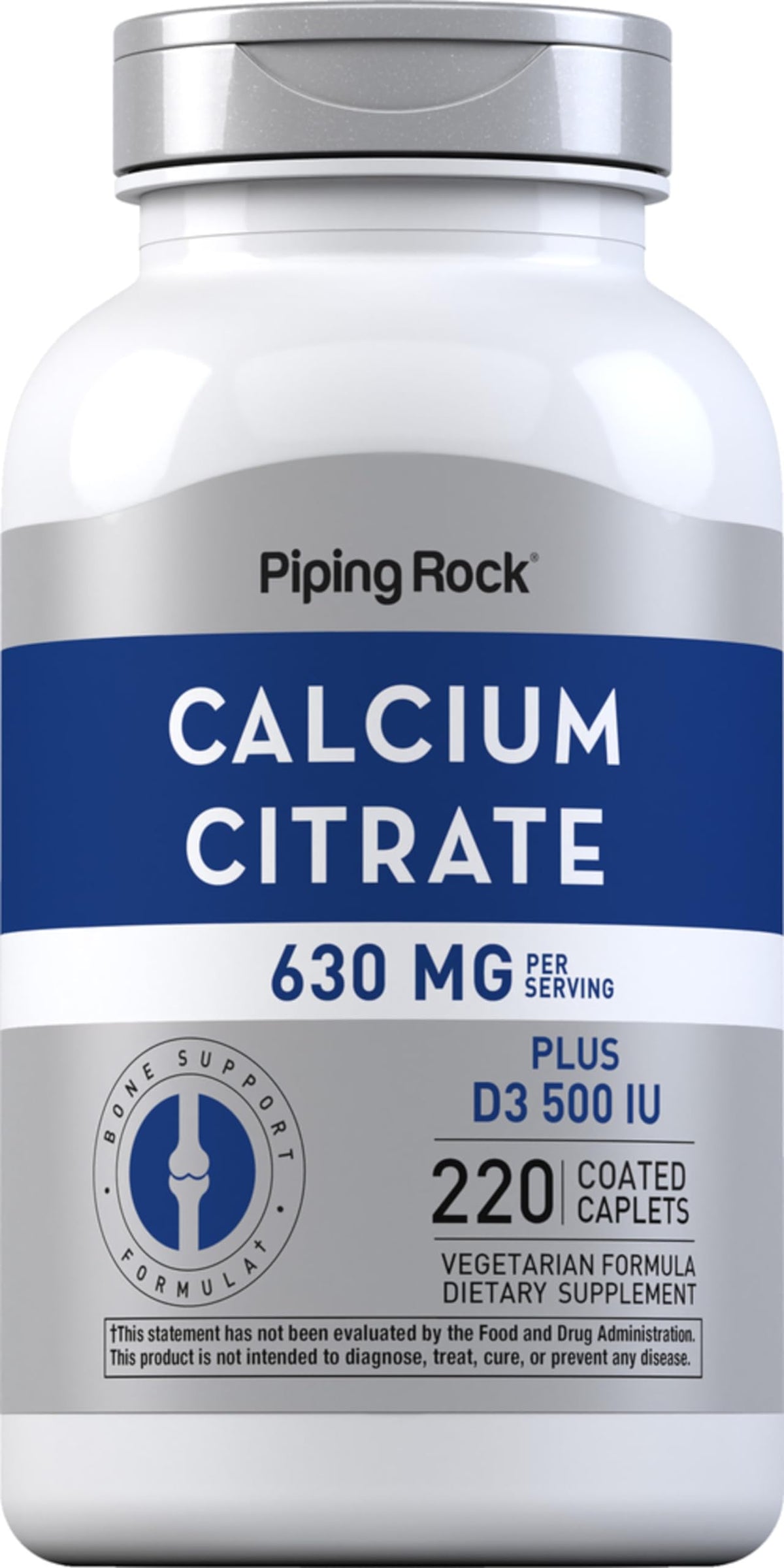 Citrate de Calcium Piping Rock 630 mg boîte avant vue
