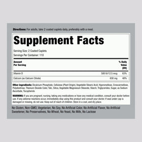 Citrate de Calcium Piping Rock 630 mg comprimés enrobés