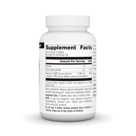 Citrate de Calcium Source Naturals 1 000 mg étiquette des ingrédients