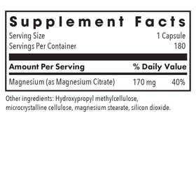 Citrate de Magnésium 170 mg Allergy Research Group, capsules en gros plan