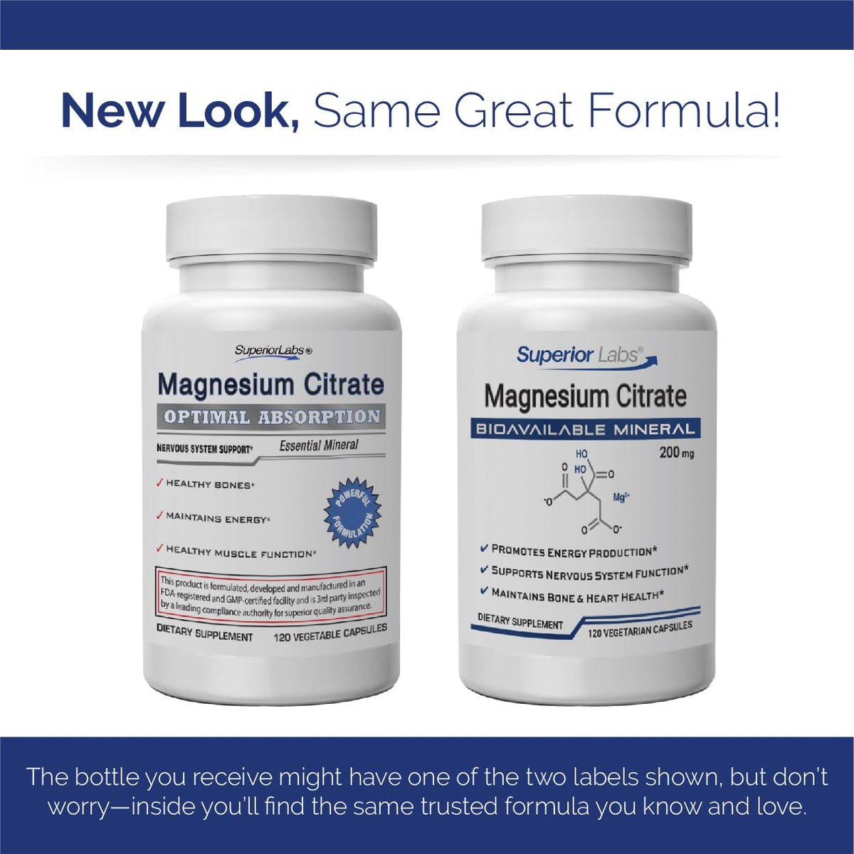 Citrate de magnésium 200mg, capsules dans une main